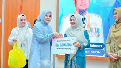 Wagub Sulsel Fatmawati Rusdi Sumbangkan Gaji untuk Penanganan Stunting dan Anak Putus Sekolah